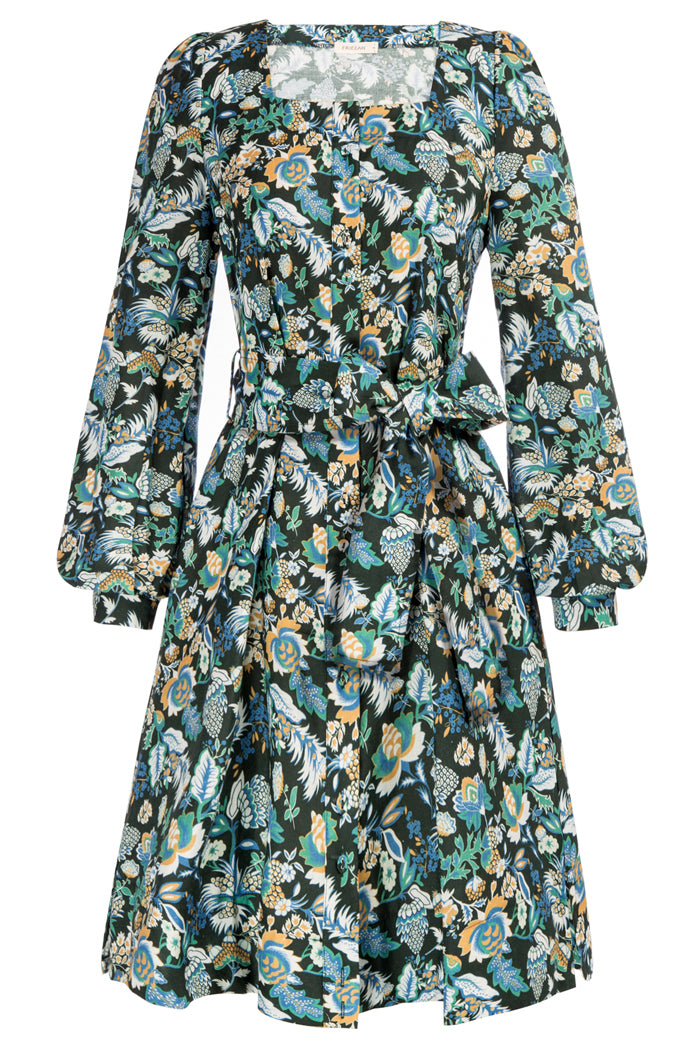 Square Neck Button-up Dress