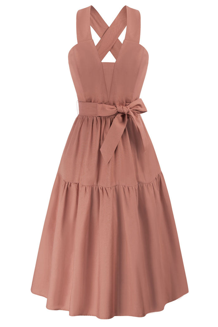 Chic Cross Back Tiered A-Line Dress