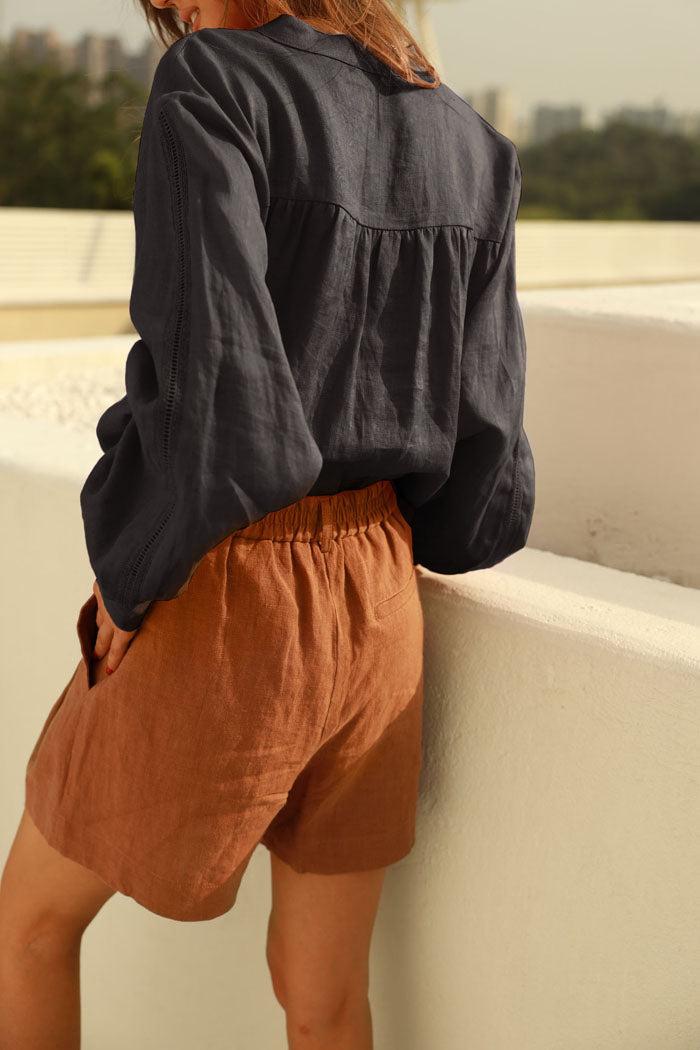 Stand Collar Loose Fit Shirt | Frieeah