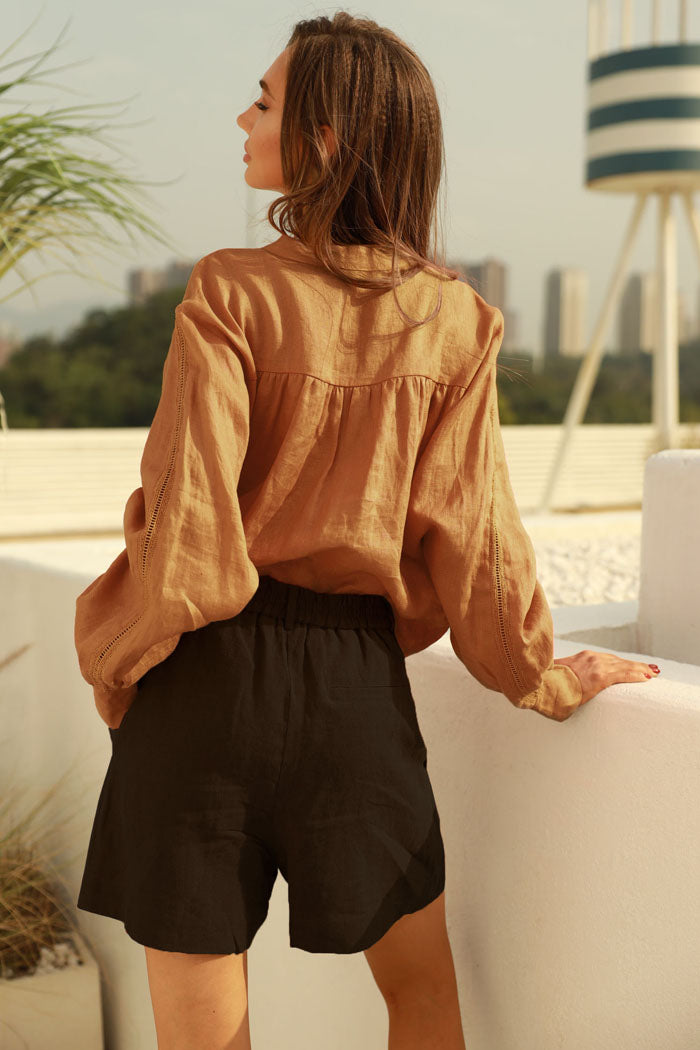 Stand Collar Loose Fit Shirt | Frieeah