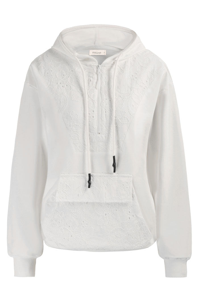 Floral Contrast Fabric Hoodies