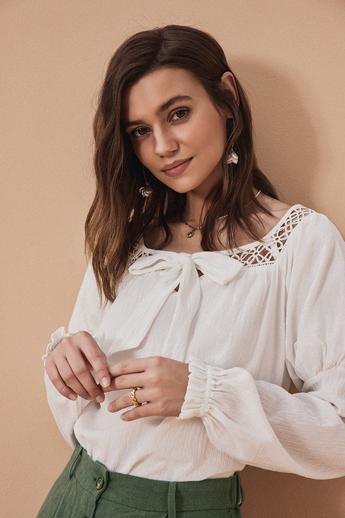 Cotton Hollowed-out Tops