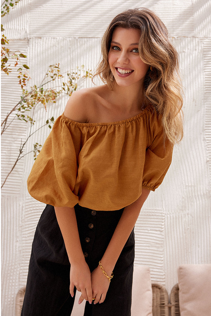 Convertible Stretch Neck Blouse