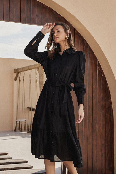 Linen A-Line Shirt Dress